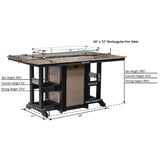 Berlin Gardens Garden Classic Hammered Top 44" x 72" Rectangular Fire Bar Table - GHFT4472B 2