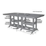 Berlin Gardens Garden Classic Hammered Top 44" x 96" Rectangular Dining Table - GCHF4496D 2