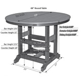 Berlin Gardens Garden Classic Hammered Top 48" Round Dining Table - GCHF0048D 2
