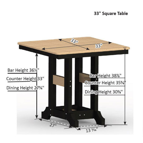 Berlin Gardens Garden Classic Standard Top 33" Square Bar Table - GCST0033B 2