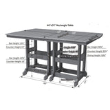 Berlin Gardens Garden Classic Standard Top 44" x 72" Rectangular Dining Table - GCIT4472D 7