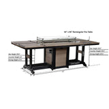Berlin Gardens Garden Classic Standard Top 44" x 96" Rectangular Fire Bar Table - GCFT4496B 2