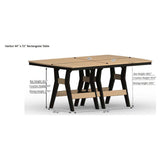 Berlin Gardens Harbor Bar Tables Hammered Top 44" x 72" Rectangular Bar Table - HHFT4472B 2