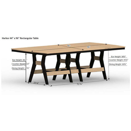Berlin Gardens Harbor Bar Tables Standard Top 44" x 96" Rectangular Bar Table - HRT4496B 2