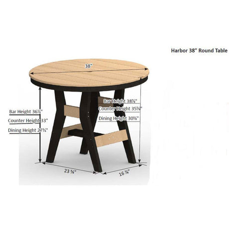 Berlin Gardens Harbor Counter Tables Hammered Top 38" Round Counter Table - HHFT0038C 2