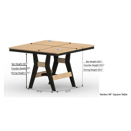 Berlin Gardens Harbor Counter Tables Standard Top 44" Square Counter Table - HST0044C 2