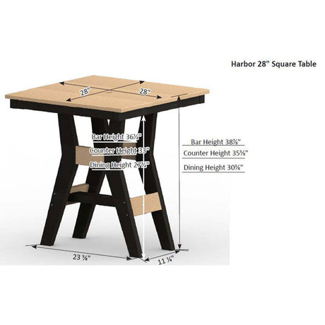 Berlin Gardens Harbor Dining Tables Hammered Top 28" Square Dining Table - HHFT0028D 2