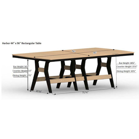 Berlin Gardens Harbor Dining Tables Hammered Top 44" x 96" Rectangular Dining Table - HHFT4496D 2