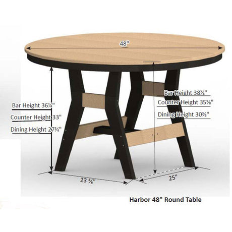 Berlin Gardens Harbor Dining Tables Hammered Top 48" Round Dining Table - HHFT0048D 2