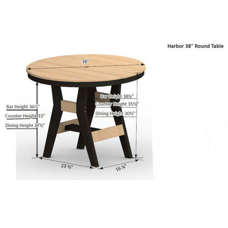Berlin Gardens Harbor Dining Tables Standard Top 38" Round Dining Table - HRT0038D 2