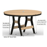 Berlin Gardens Harbor Dining Tables Standard Top 60" Round Dining Table - HRT0060D 2