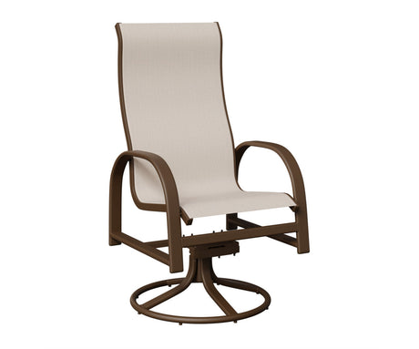 Berlin Gardens Murphy High Back Padded Sling Swivel Rocker Dining Chair - MSRDHPS 