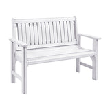 C. R. Plastics 4 ft Garden Bench, White - LIQUIDATION - B01-LIQ-WHITE 