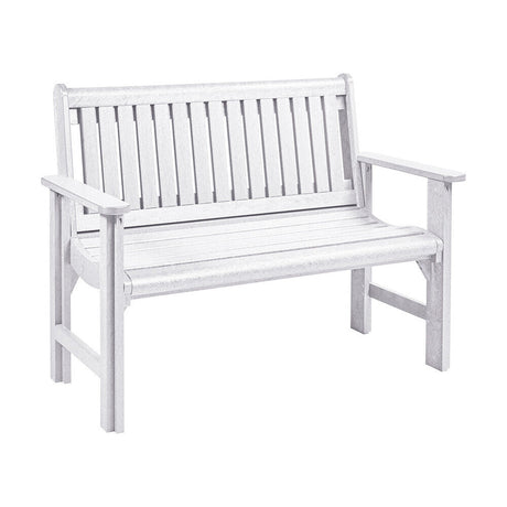 C. R. Plastics 4 ft Garden Bench, White - LIQUIDATION - B01-LIQ-WHITE 