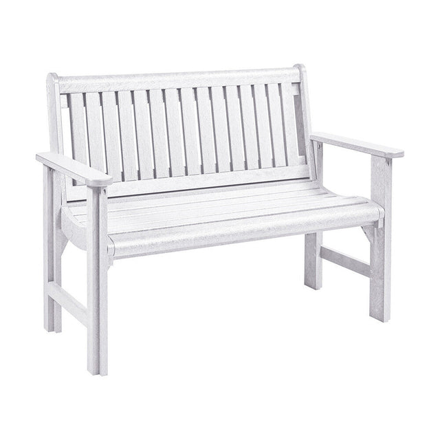 C. R. Plastics 4 ft Garden Bench, White - LIQUIDATION - B01-LIQ-WHITE 