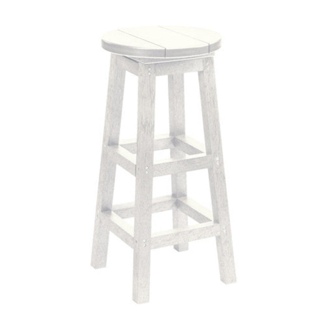C. R. Plastics Bar Stool, White - LIQUIDATION - C21-LIQ-WHITE 
