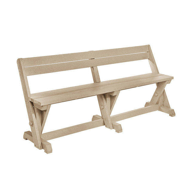 C. R. Plastics Harvest Dining Table Bench with Back - B202 