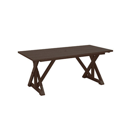 C. R. Plastics Harvest Wide Dining Table with 2" Umbrella Hole - T203 5