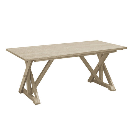 C. R. Plastics Harvest Wide Dining Table with 2" Umbrella Hole - T203 