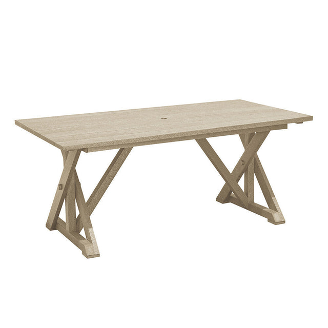 C. R. Plastics Harvest Wide Dining Table with 2" Umbrella Hole - T203 