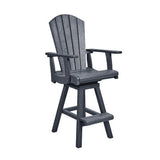 C. R. Plastics Swivel Pub Arm Chair, Slate Grey - LIQUIDATION - C25-LIQ-SLATE-GREY 