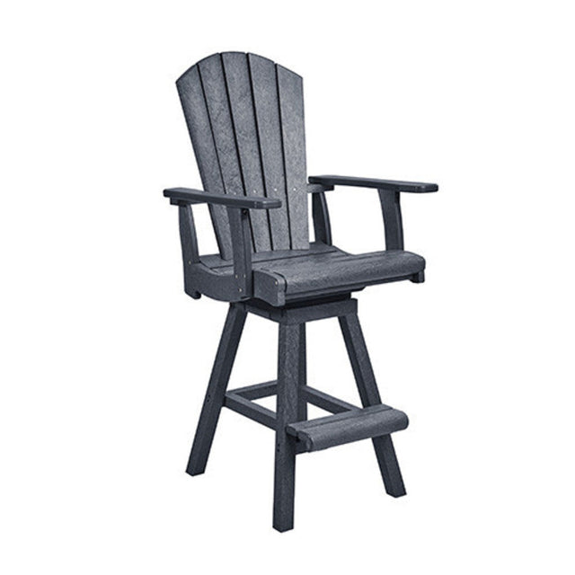 C. R. Plastics Swivel Pub Arm Chair, Slate Grey - LIQUIDATION - C25-LIQ-SLATE-GREY 