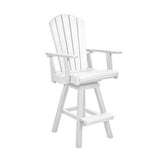 C. R. Plastics Swivel Pub Arm Chair, White - LIQUIDATION - C25-LIQ-WHITE 