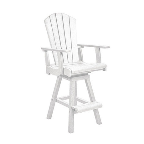 C. R. Plastics Swivel Pub Arm Chair, White - LIQUIDATION - C25-LIQ-WHITE 