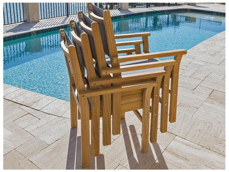 Captiva Casual Royal Teak Sling Stacking Chair-Gray - RLCAPG 1