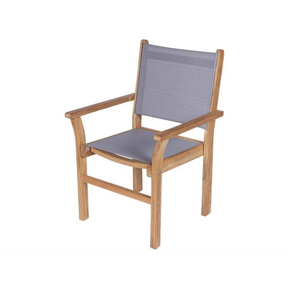 Captiva Casual Royal Teak Sling Stacking Chair-Gray - RLCAPG