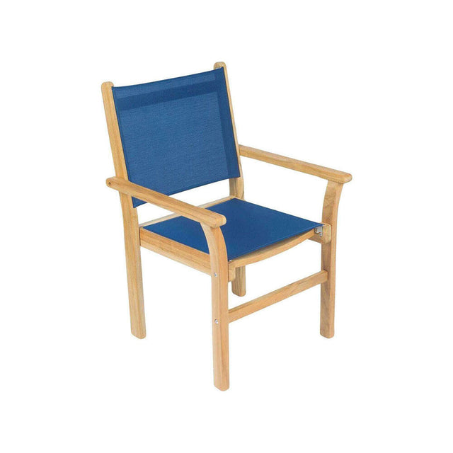 Captiva Casual Royal Teak Sling Stacking Chair-Navy - RLCAPN