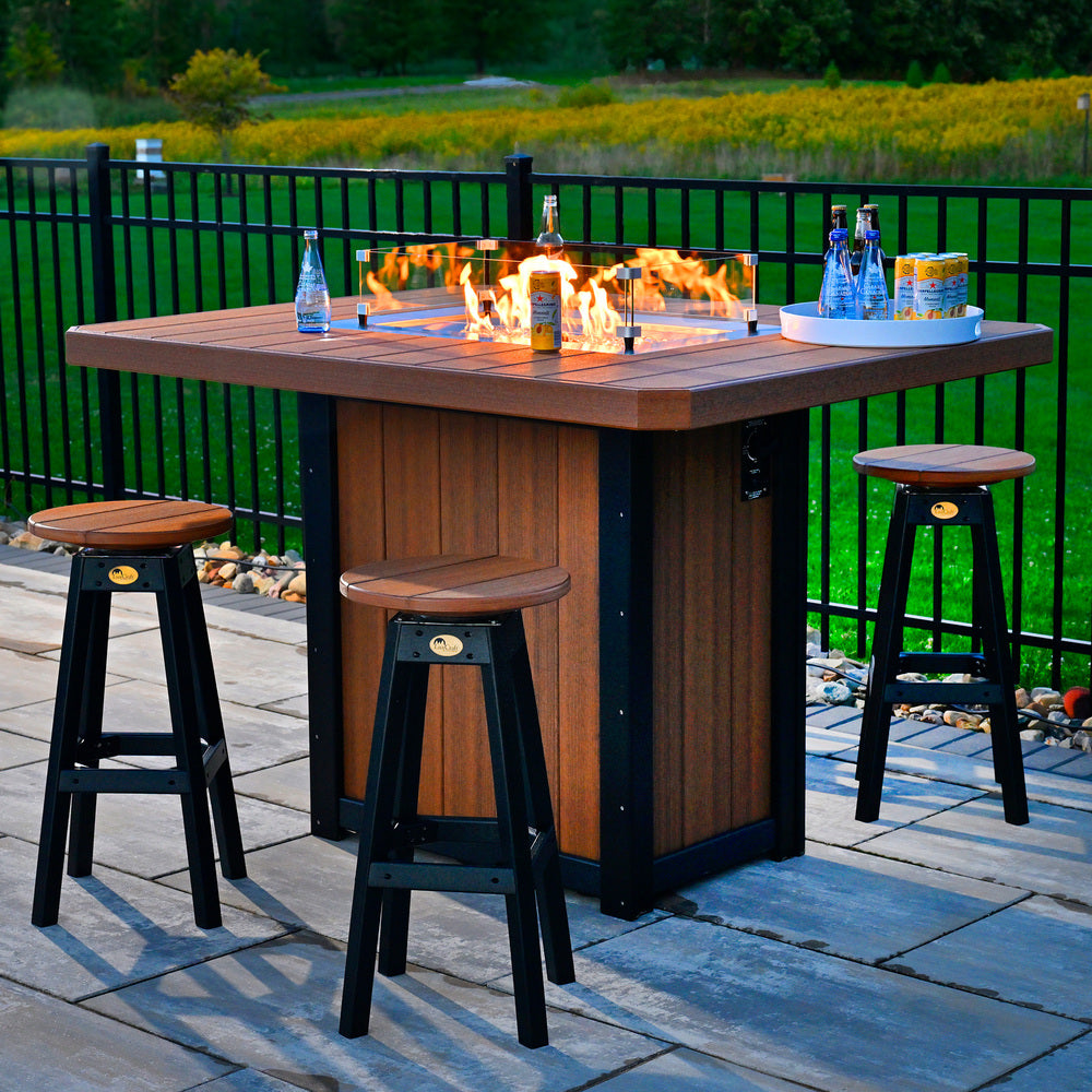 LuxCraft Lumin Fire Table 62" Rectangular - Dining Height Additional Image - 1