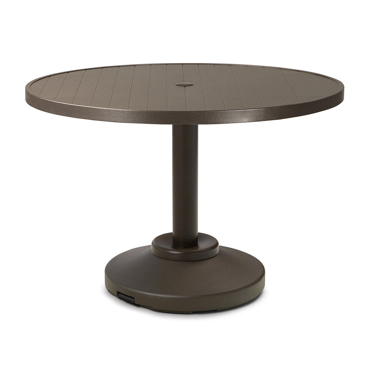 Telescope Balcony Height 36" Round Aluminum Slat Top Table w/ 80lb Pedestal - 3230-3P20BAS 