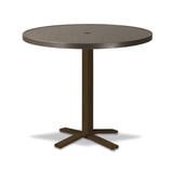 Telescope Balcony Height 36" Round Aluminum Slat Top Table w/ Pedestal - 3230-3X20BAS 