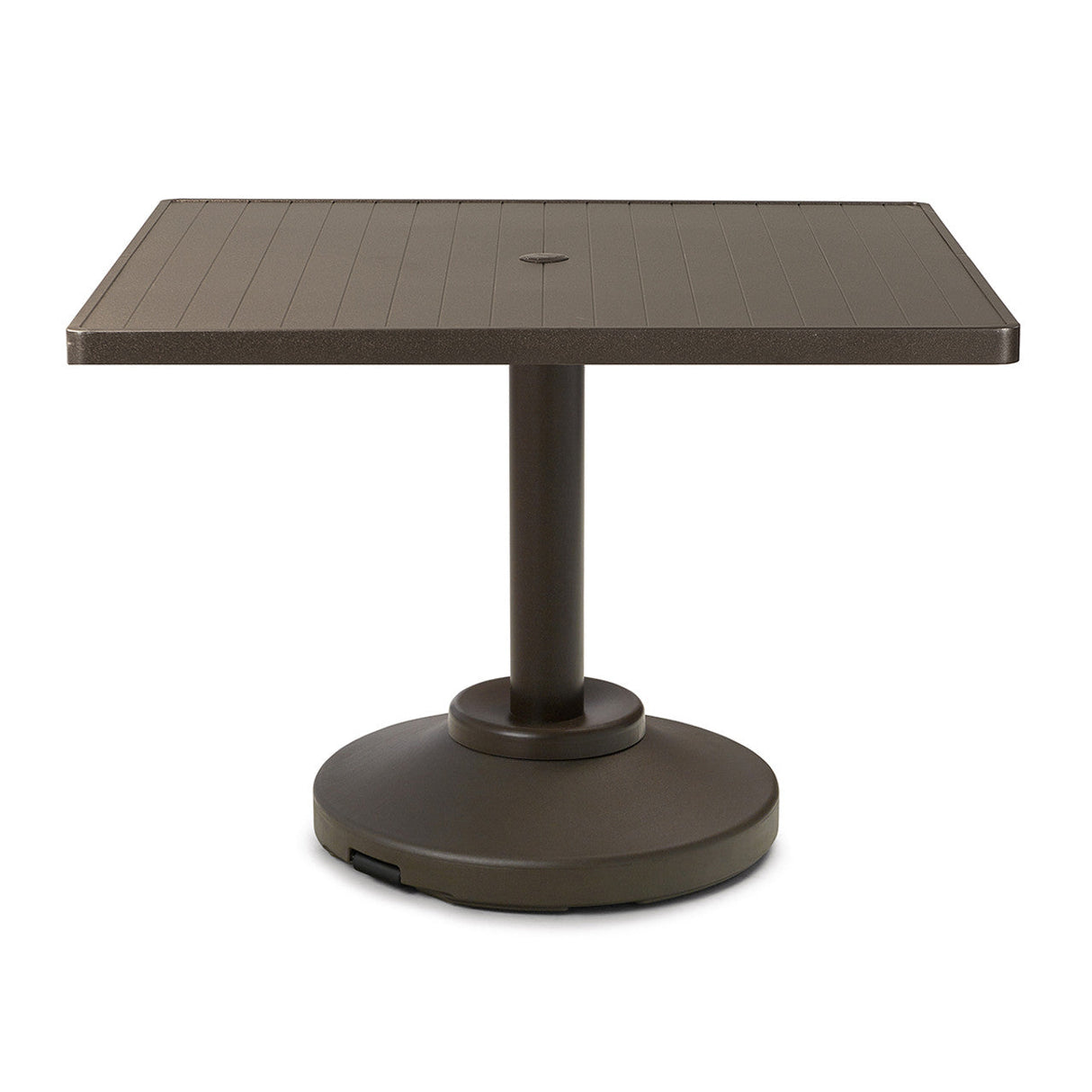 Telescope Balcony Height 36" Square Aluminum Slat Top Table w/ 80lb Pedestal - 3180-3P20BAS 