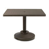 Telescope Balcony Height 36" Square Aluminum Slat Top Table w/ 80lb Pedestal - 3180-3P20BAS 