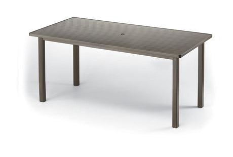 Telescope Balcony Height 42" x 84" Rectangular Aluminum Slat Top Table - 3020-38100LG 