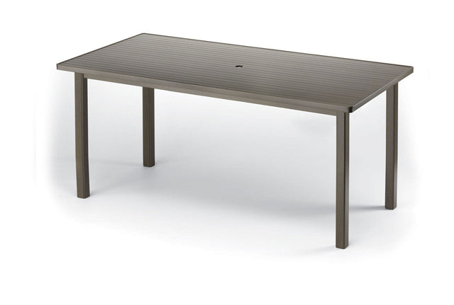 Telescope Balcony Height 42" x 84" Rectangular Aluminum Slat Top Table - 3020-38100LG 
