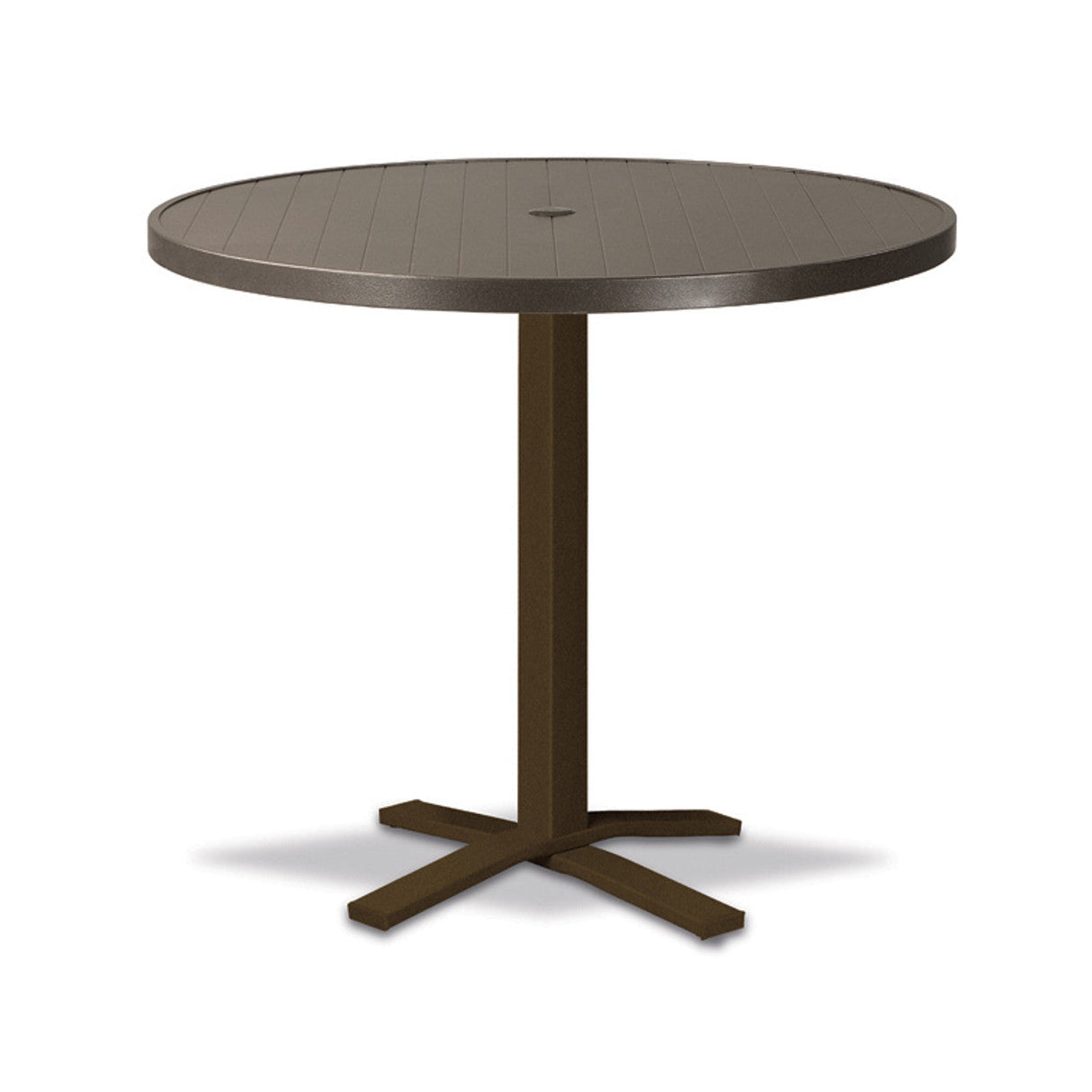 Telescope Bar Height 36" Round Aluminum Slat Top Table w/ Pedestal - 3230-4X20BAS 