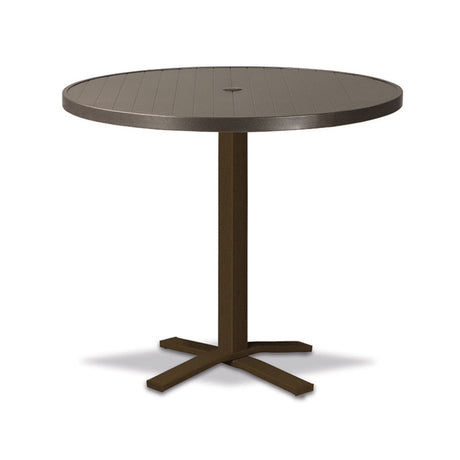 Telescope Bar Height 36" Round Aluminum Slat Top Table w/ Pedestal - 3230-4X20BAS 