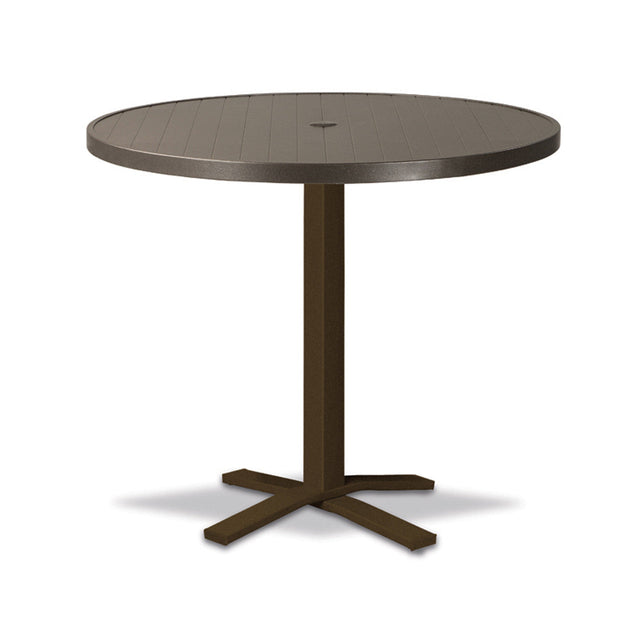 Telescope Bar Height 36" Round Aluminum Slat Top Table w/ Pedestal - 3230-4X20BAS 