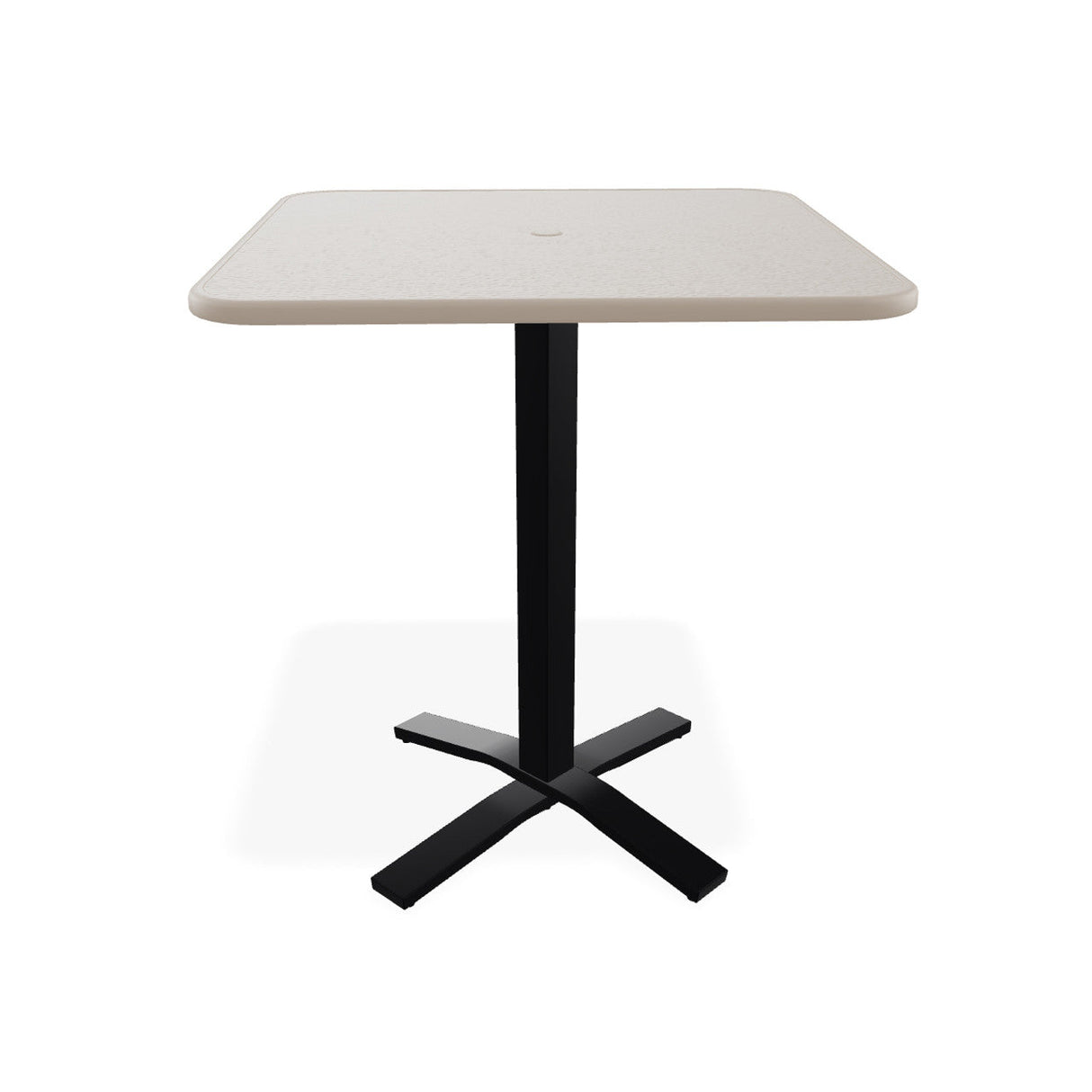 Telescope Bar Height 36" Square Aluminum Slat Top Table w/ Pedestal - 3180-4X20BAS 