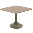 Telescope Dining Height 36' Square Aluminum Slat Top Table w/ 80lb Pedestal - 3180-2P20BAS 