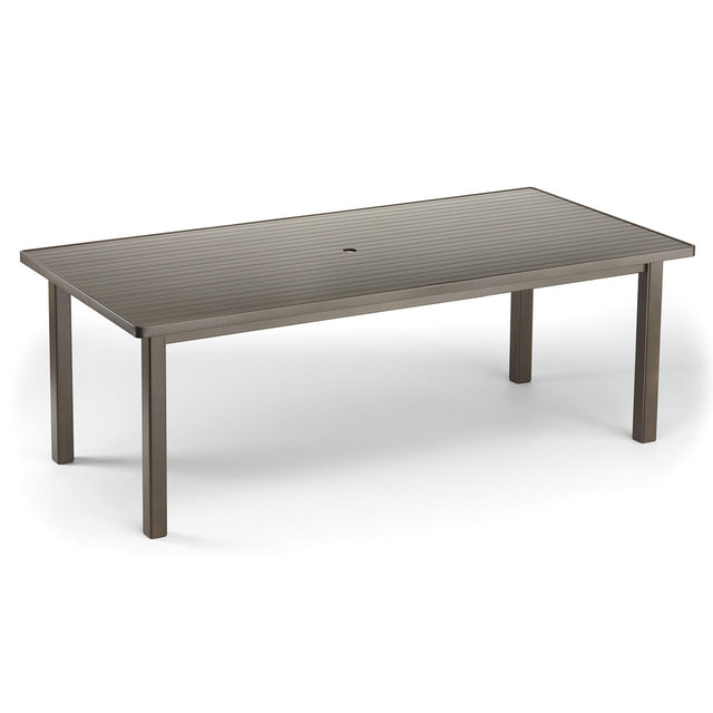 Telescope Dining Height 42" x 84" Rectangular Aluminum Slat Top Table - 3020-3850LEG 