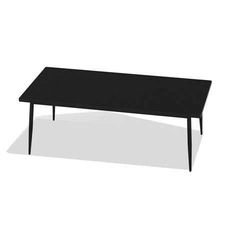 Telescope Dining Height 42" x 84" Rectangular Aluminum Slat Top Table w/ Tapered Legs - 3020-NL50LEG 