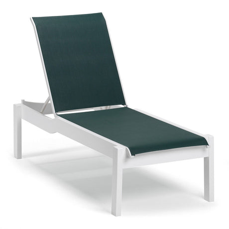Telescope Leeward MGP Sling Lay Flat Stacking Armless Long Frame Chaise w/ Wheels - 9L20 